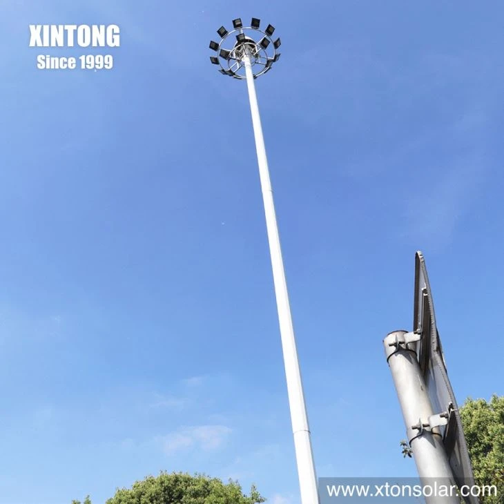 20/30/40m Lifting System LED High Mast Pole Light With Floodlight For Stadium Square Airport Lighting