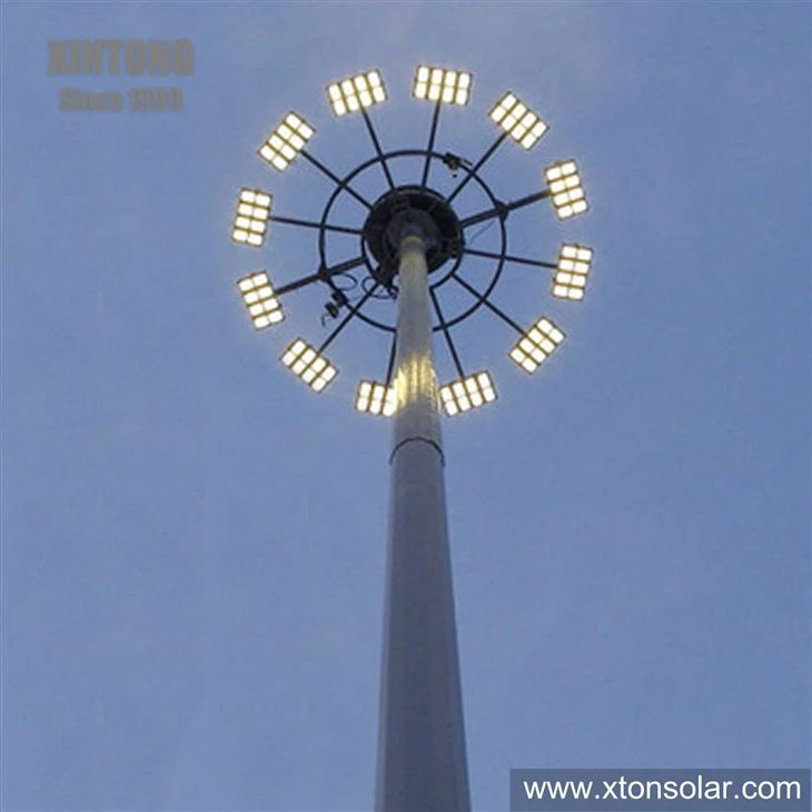 Висок мачтопол с LED прожектори за летище Стадион Square
